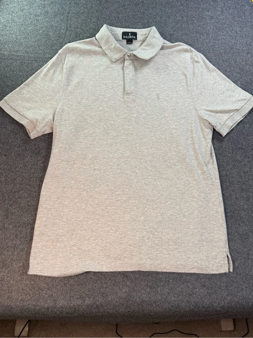 Baobab Pima Cotton Gray Polo Shirt Men’s Large Soft Luxury Casual‎
